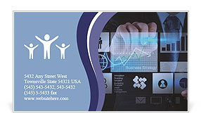Businessman hand working with new modern computer and business strategy as concept Business Card Template
