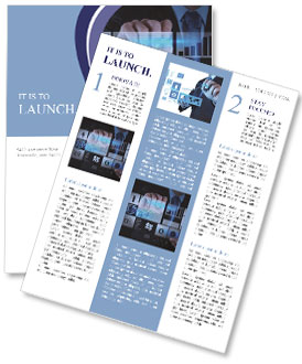 概念として新しい現代のコンピュータとビジネス戦略を扱うビジネスマンの手 ニュースレター