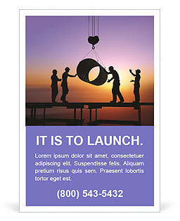 Silhouette of worker at the plant. Ad Template