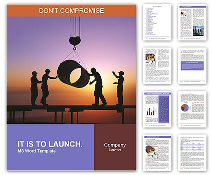 Silhouette of worker at the plant. Word Template