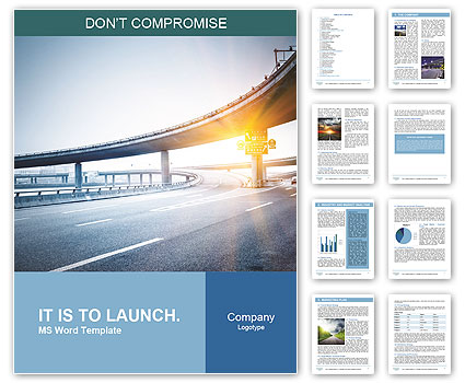 Concrete road curve of viaduct in shanghai china outdoor. Word Template