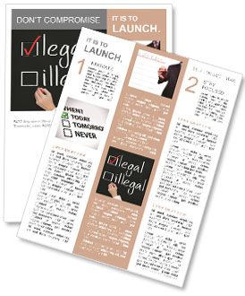 Business hand writing red check mark for legal selection Newsletter Template