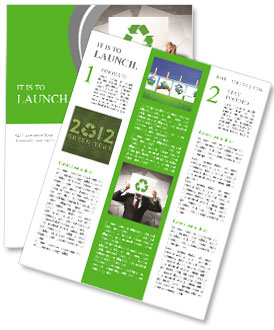 Image of man holding board with recycling sign Newsletter Template