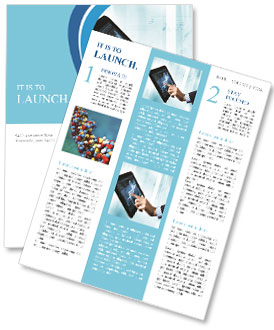 DNA helix abstract background on the tablet screen. Illustration Newsletter Template