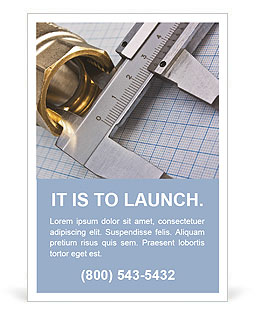 Water inlet valve on a background of graph paper Ad Template