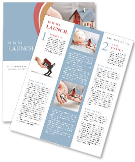 Real estate agent with house model and keys Newsletter Template