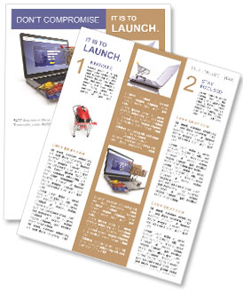 E-commerce. Shopping cart and credit cards on laptop. 3d Newsletter Template