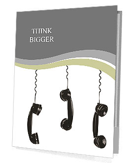 Rotary telephone handsets hanging in the air isolated on white Presentation Folder