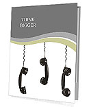 Rotary telephone handsets hanging in the air isolated on white Presentation Folder