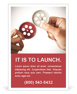 Partnership concept with gear and businessmsn Ad Template