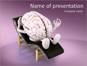Brain that rests on a chaise longue, the concept of relaxing the mind PowerPoint Template