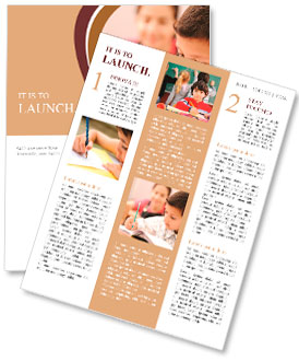 School boy is writing Newsletter Template