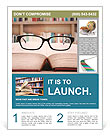 Closeup of reading glasses on the book. shot in the library Flyer Template