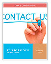 Hand writing Contact Us with blue marker on transparent wipe board. Word Template