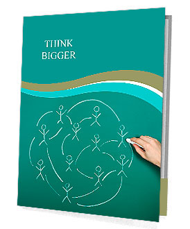 Drawing social network on a green chalkboard Presentation Folder