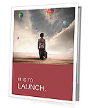 Young hopeful businessman searching for his future Presentation Folder