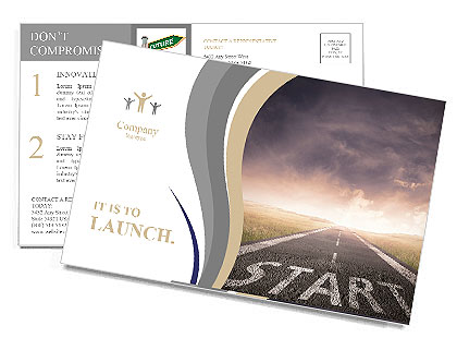 Concept of start straight for business Postcard Template