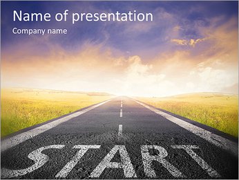 Concept of start straight for business PowerPoint Template