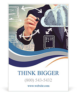 Cloud computing, technology connectivity concept Ad Template