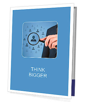 Human resources, CRM, data mining and social media concept - officer looking for employee represente Presentation Folder