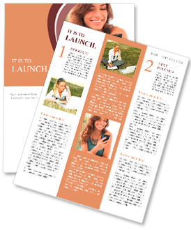 Happy Woman Looking and Text Messaging On The Smart Phone Newsletter Template