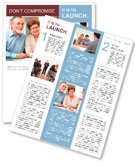 Senior couple discussing financial plan with consultant Newsletter Template