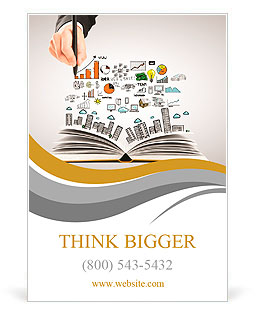 Hand drawing business concept and open book Ad Template