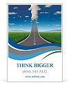 No limits success concept with a road or highway going forward fading into the sky with a group of c Ad Template