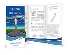 No limits success concept with a road or highway going forward fading into the sky with a group of c Brochure Template