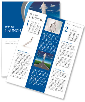 No limits success concept with a road or highway going forward fading into the sky with a group of c Newsletter Template