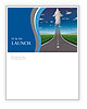 No limits success concept with a road or highway going forward fading into the sky with a group of c Newsletter Template