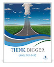 No limits success concept with a road or highway going forward fading into the sky with a group of c Poster Template