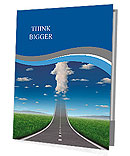 No limits success concept with a road or highway going forward fading into the sky with a group of c Presentation Folder