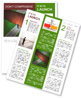 Business challenge and financial obstacles concept with a businessman standing in front of a large b Newsletter Template