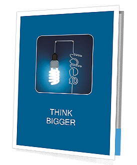 3d render of light bulb idea concept on dark blue background Presentation Folder