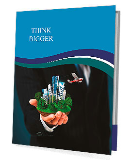 Man holding a city in hand Presentation Folder