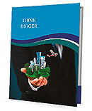Man holding a city in hand Presentation Folder