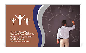 Businessman writing a cloud computing diagram on the chalkboard Business Card Template