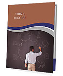 Businessman writing a cloud computing diagram on the chalkboard Presentation Folder