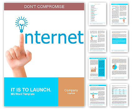 Hand and word internet - business concept Word Template