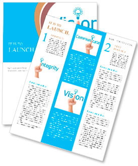 Hand and word vision. - business concept isolated on white background Newsletter Template