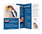 Child girl overhear using cup Brochure Template