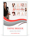 Professional business woman with a networking concept of friends and colleagues. Ad Template