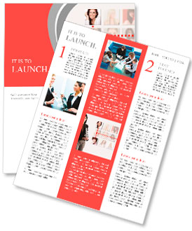 Professional business woman with a networking concept of friends and colleagues. Newsletter Template