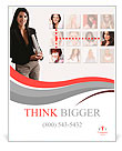 Professional business woman with a networking concept of friends and colleagues. Poster Template