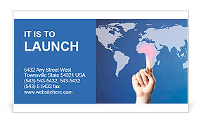 Hand pushing on a touch screen interface Business Card Template