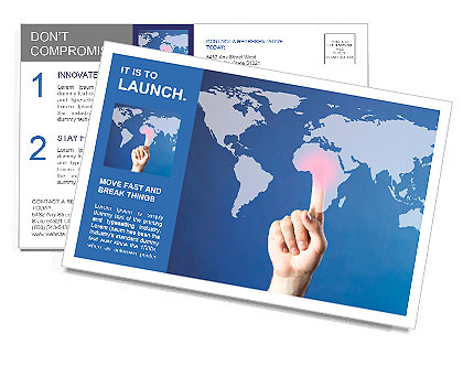 Hand pushing on a touch screen interface Postcard Template