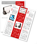 Smartphone with Blank Screen on Wheels isolated on white background Newsletter Template