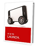 Smartphone with Blank Screen on Wheels isolated on white background Presentation Folder