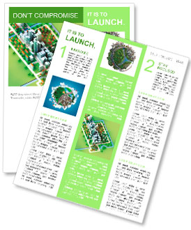 Landscape bird view on new sustainable city concept development illustration perspective render illu Newsletter Template